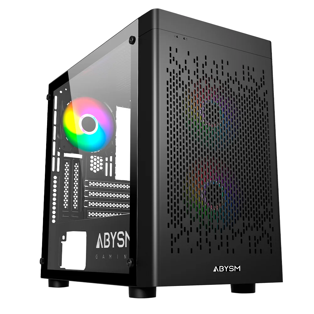 Caixa PC Micro Tower ABYSM Danube Inva MX202 preta micro ATX gaming RGB