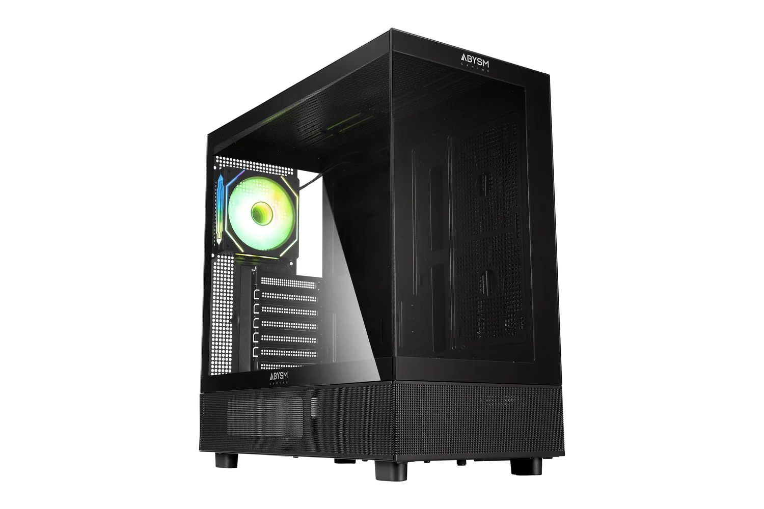 Caixa ATX ABYSM Danube Sava H400 preta e branca gaming com vidro temperado