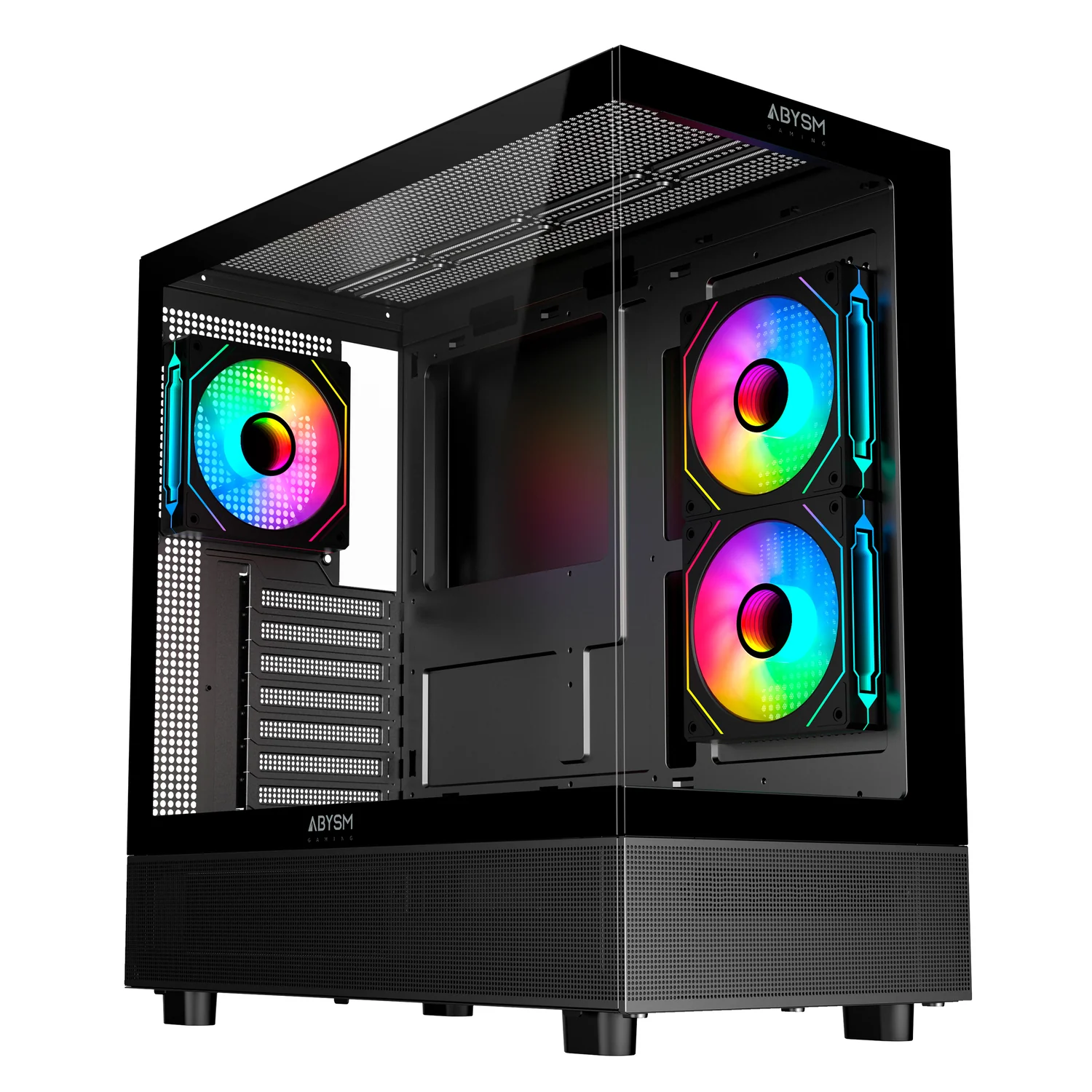 Caixa ATX ABYSM Danube Sava H400 Prime Tower preta com vidro temperado