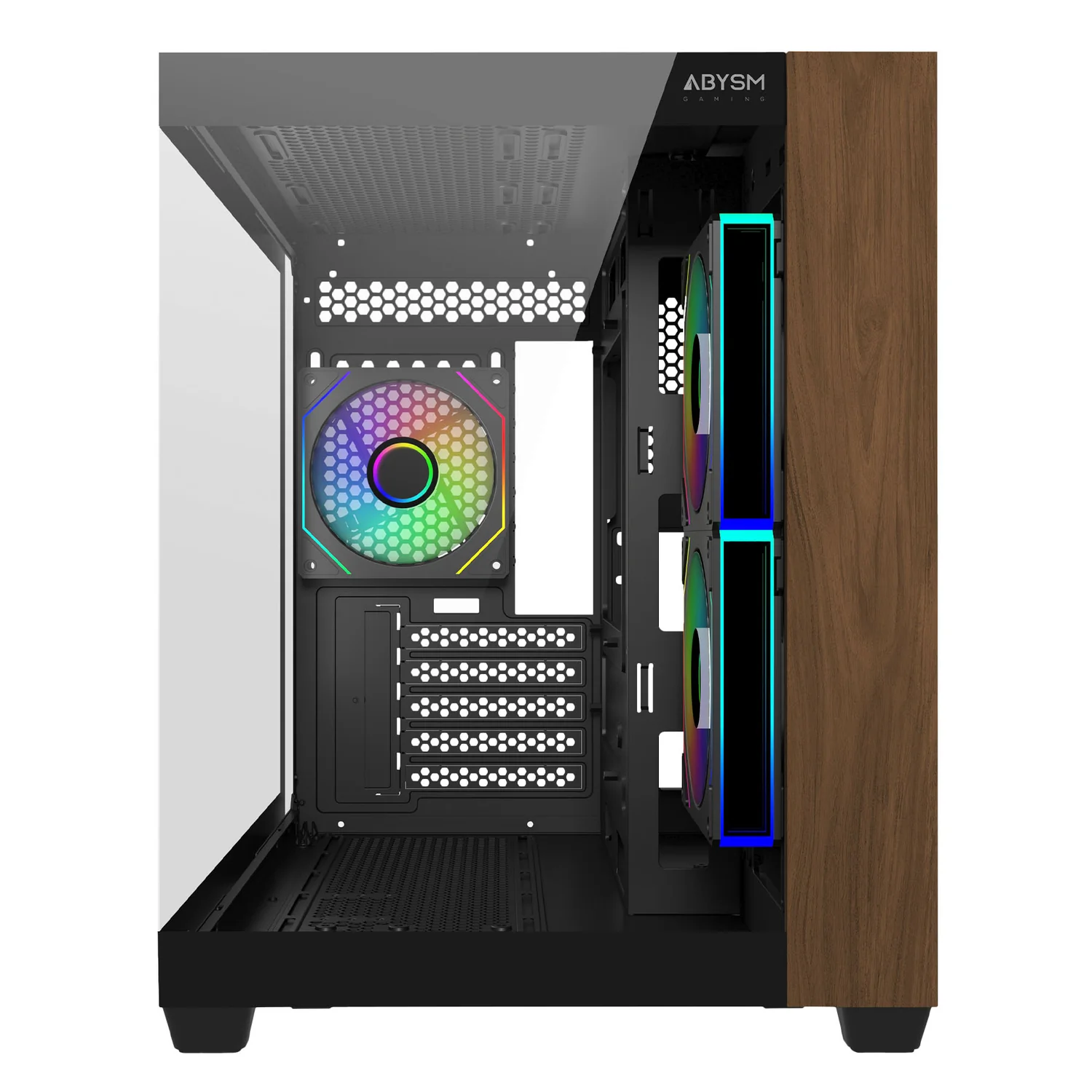 Caixa Micro Tower ABYSM Danube Sava Nature 285C M-ATX/ITX preta com vidro temperado - Imagem 6