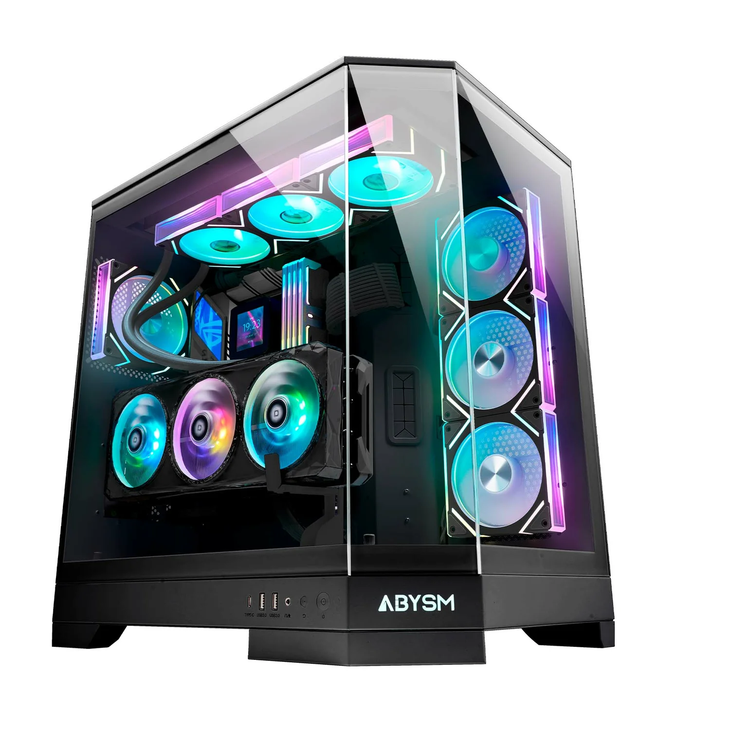 Caixa de Computador E-ATX ABYSM Danube Sava H600 ARGB Preta