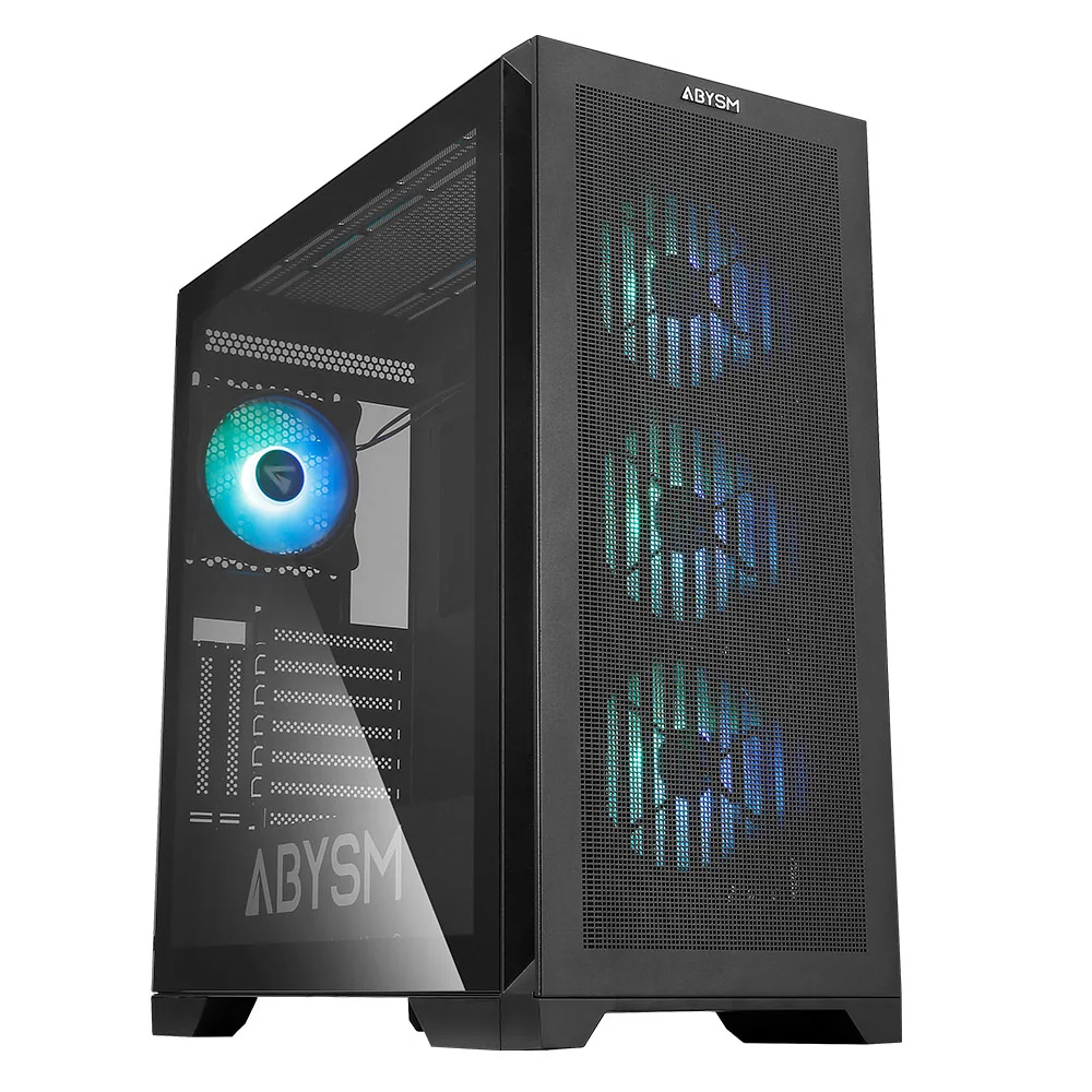 Caixa E-ATX ABYSM Danube Mura BX300 ARGB Tower preta com vidro temperado - Imagem 1