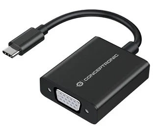 Adaptador USB-C para VGA Conceptronic ABBY05B Full HD 1080p Preto - Imagem 2