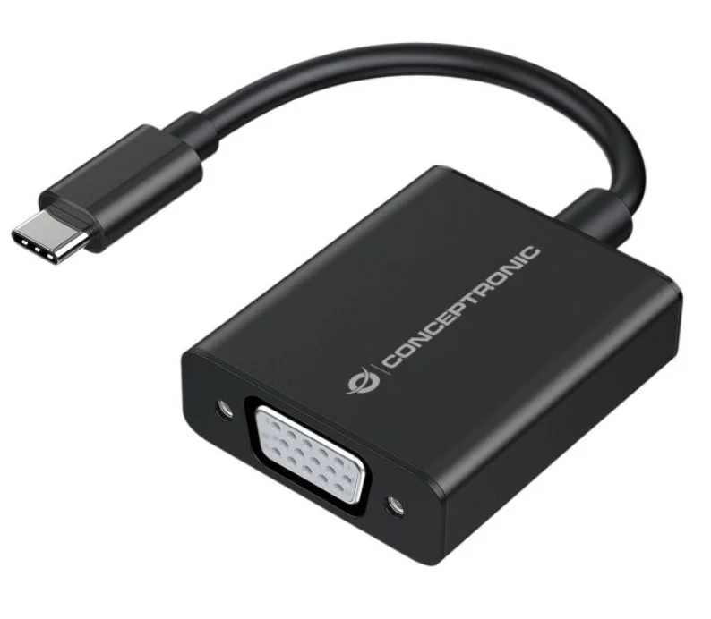 Adaptador USB-C para VGA Conceptronic ABBY05B Full HD 1080p Preto - Imagem 1