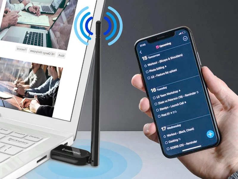 Adaptador Bluetooth 5.1 USB Conceptronic ABBY07B longo alcance 100m antena externa - Imagem 5