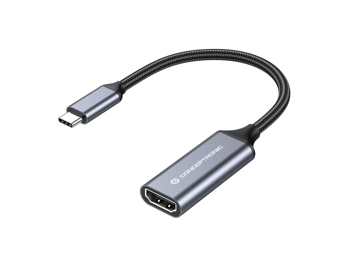 Adaptador USB-C para HDMI Conceptronic ABBY09G, 4K 60Hz, alumínio cinzento
