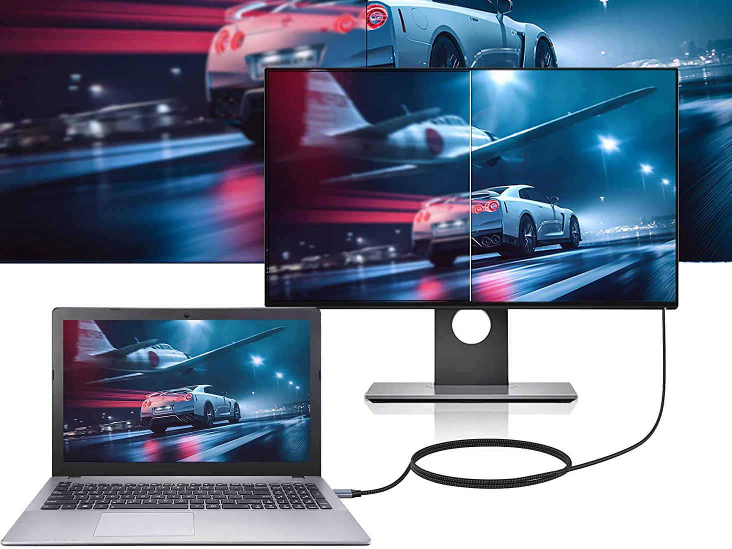 Cabo USB-C para HDMI Conceptronic ABBY10G 2m 4K 60Hz Cinzento - Imagem 7