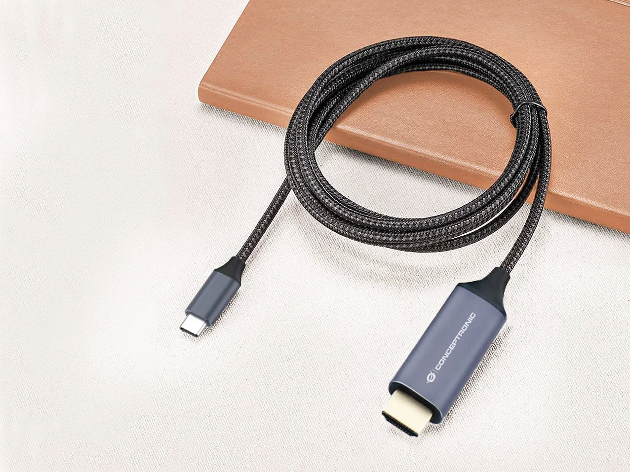 Cabo USB-C para HDMI Conceptronic ABBY10G 2m 4K 60Hz Cinzento - Imagem 4