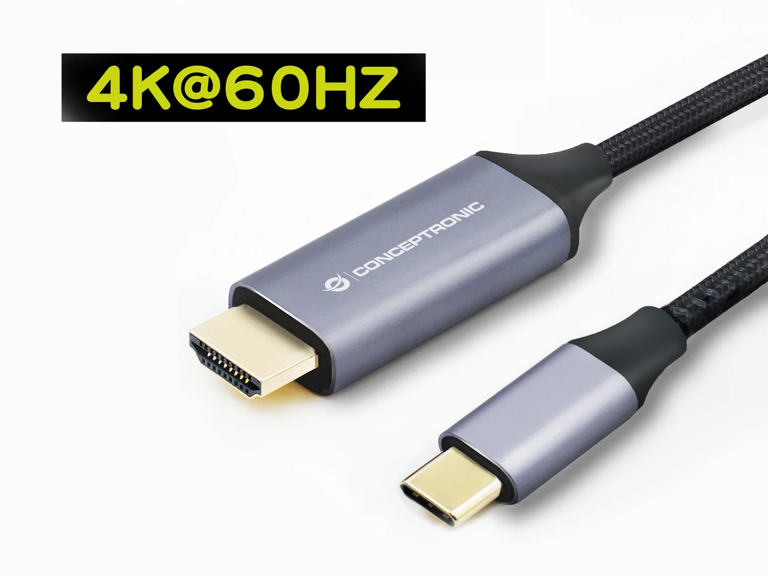 Cabo USB-C para HDMI Conceptronic ABBY10G 2m 4K 60Hz Cinzento - Imagem 5