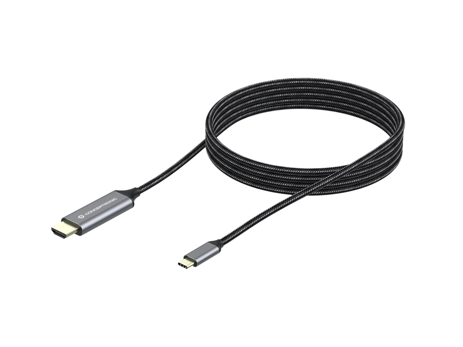 Cabo USB-C para HDMI Conceptronic ABBY10G 2m 4K 60Hz Cinzento - Imagem 1