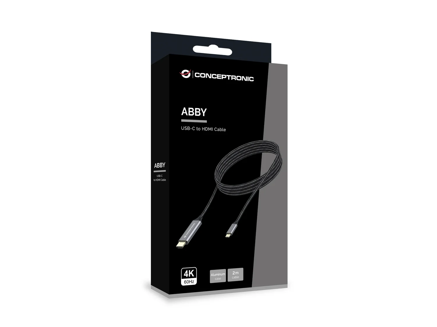 Cabo USB-C para HDMI Conceptronic ABBY10G 2m 4K 60Hz Cinzento - Imagem 3