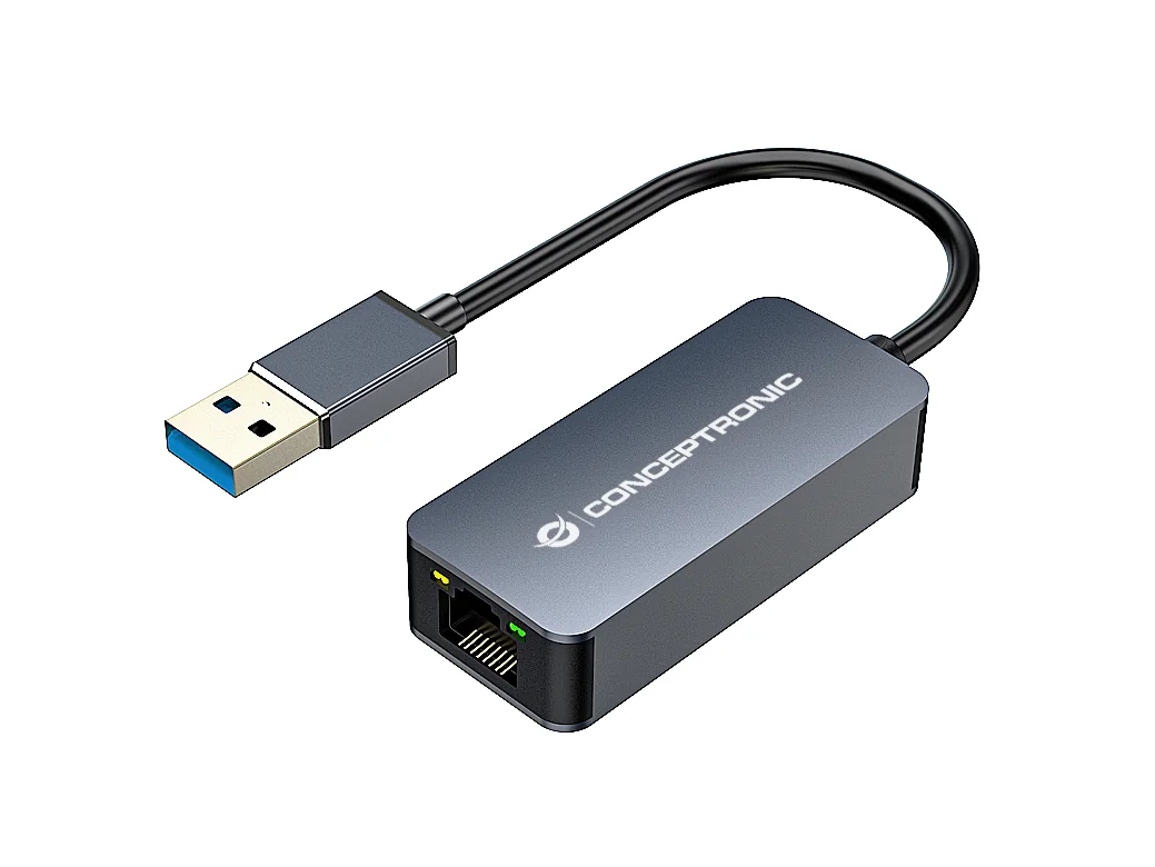Adaptador de rede Conceptronic ABBY12G 2.5G Ethernet USB 3.0 Cinzento - Imagem 1