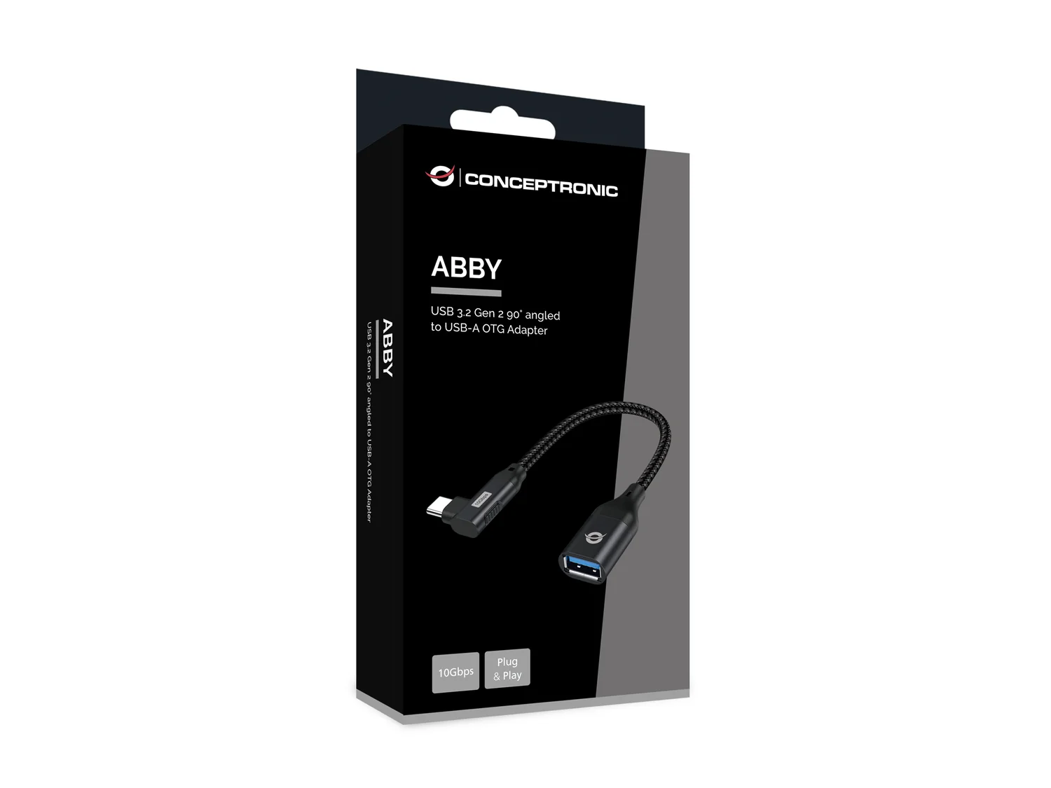 Adaptador USB-C para USB-A OTG Conceptronic ABBY19B USB 3.2 Gen 2 Angular 90° - Imagem 3