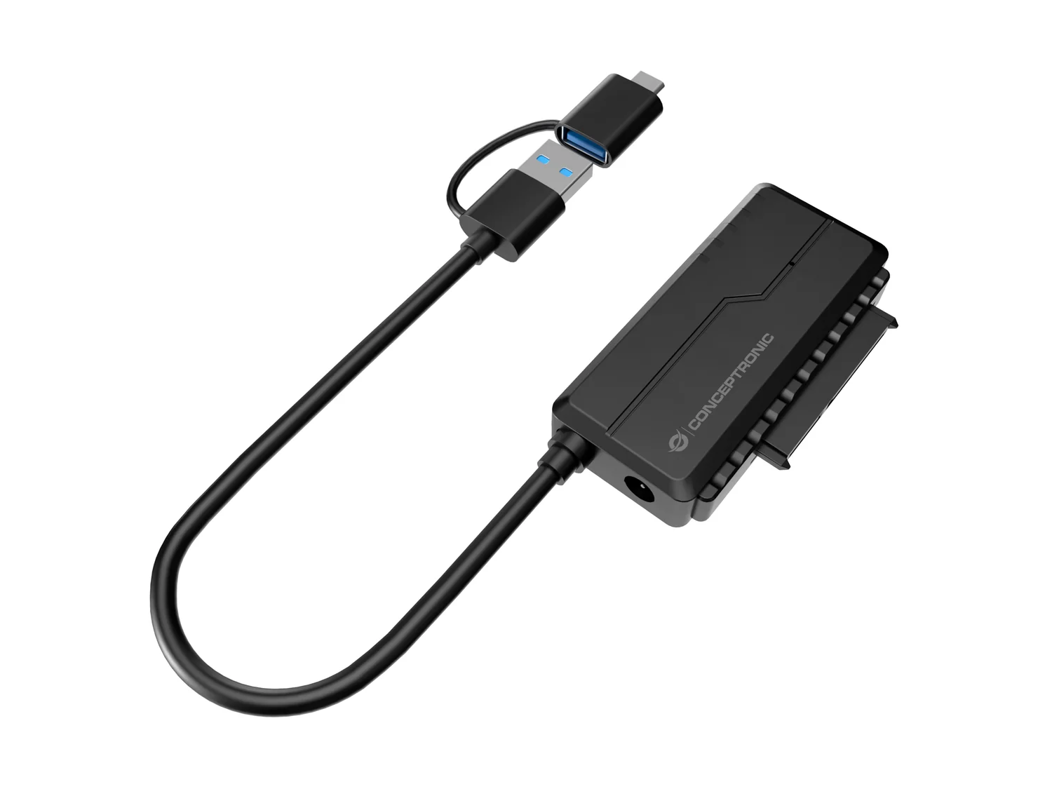 Adaptador USB para SATA Conceptronic ABBY21B 2.5"/3.5" com Alimentador e Cabo USB-C/A - Imagem 2
