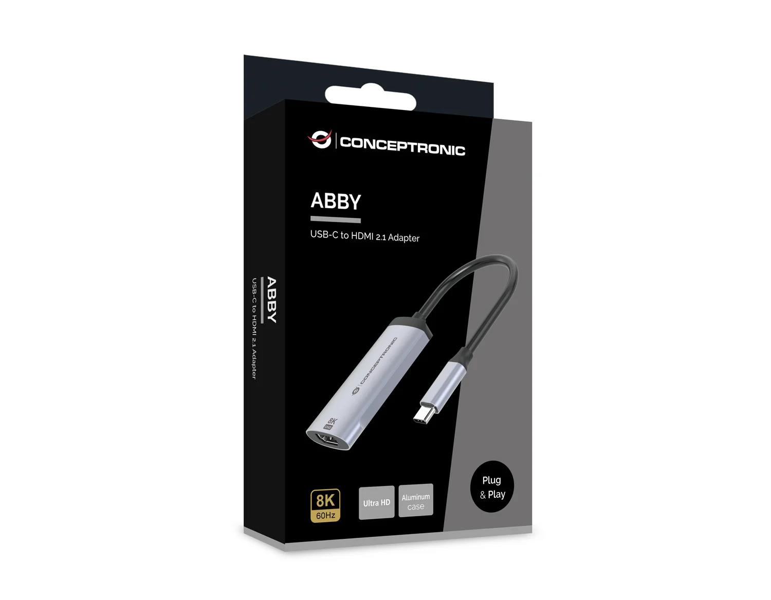 Adaptador USB-C para HDMI 2.1 Conceptronic ABBY23G 8K 60Hz Alumínio Prateado - Imagem 6