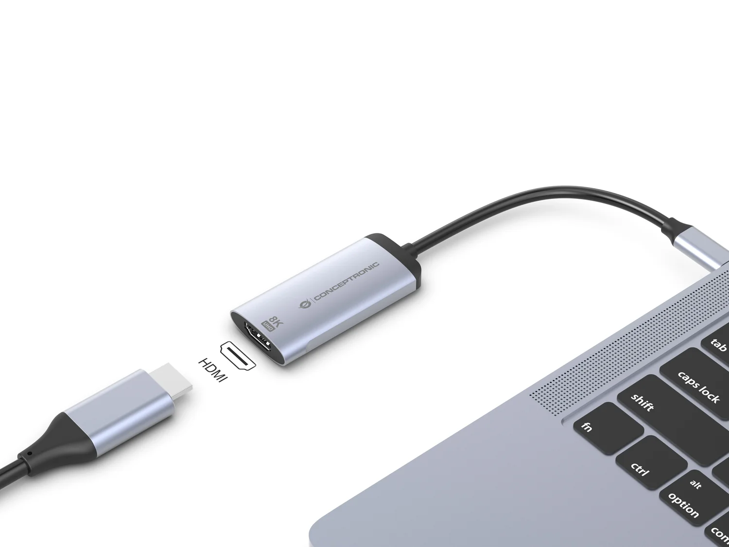 Adaptador USB-C para HDMI 2.1 Conceptronic ABBY23G 8K 60Hz Alumínio Prateado - Imagem 3