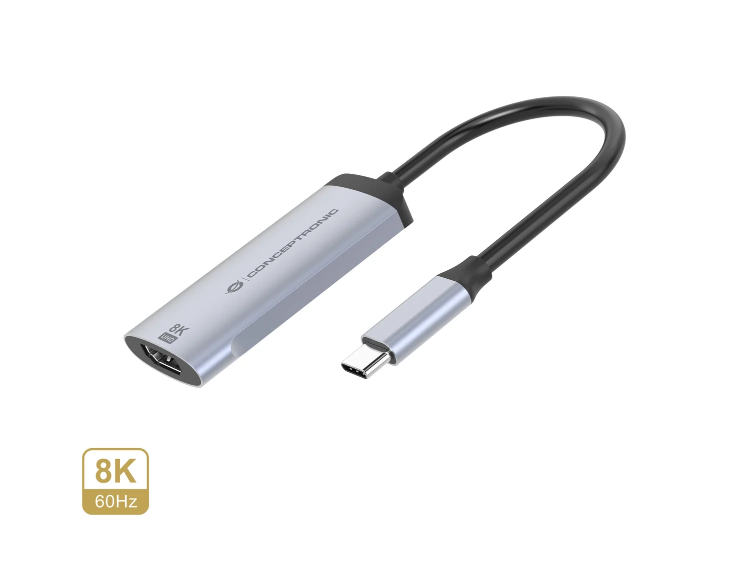 Adaptador USB-C para HDMI 2.1 Conceptronic ABBY23G 8K 60Hz Alumínio Prateado - Imagem 4