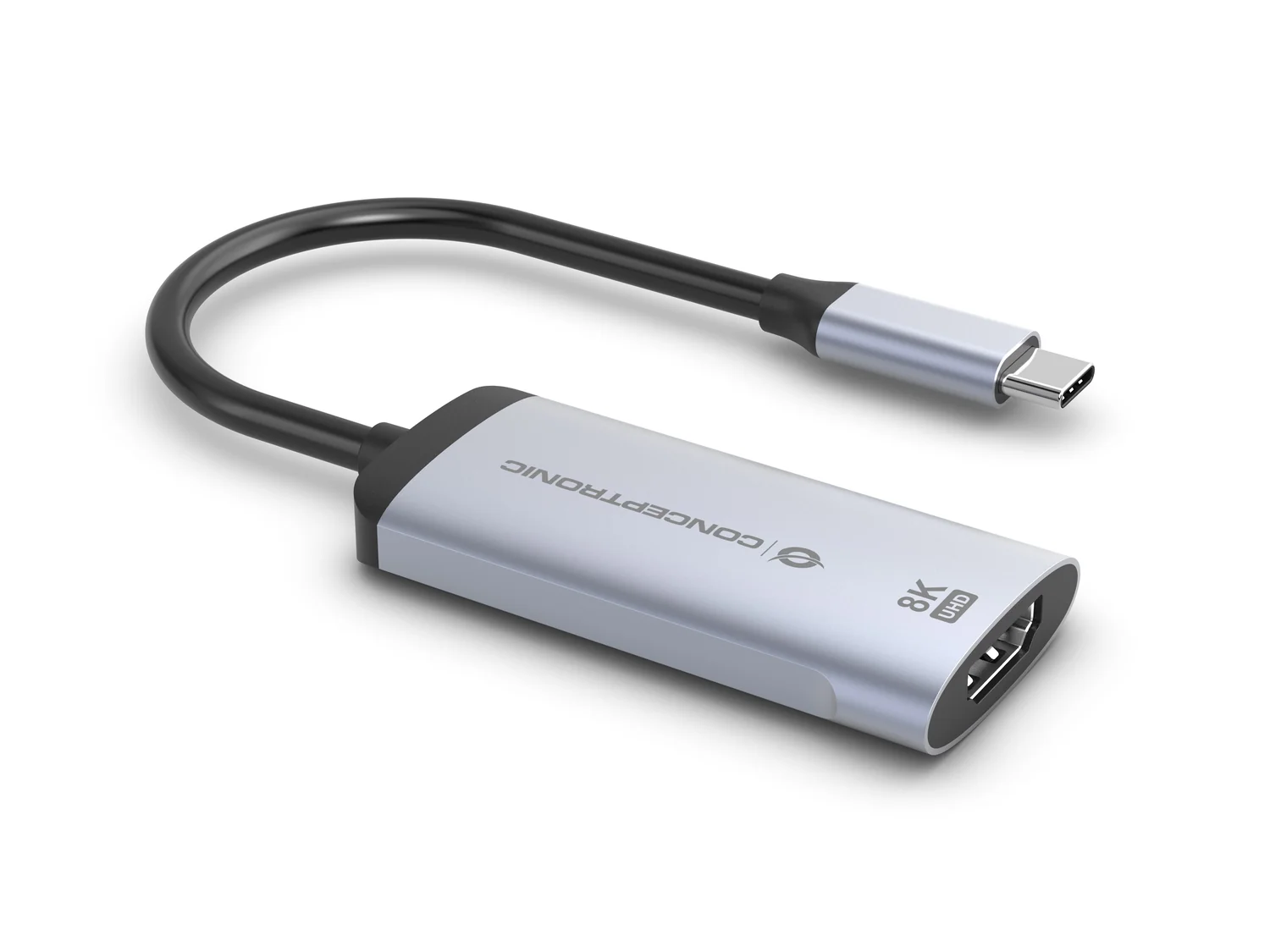 Adaptador USB-C para HDMI 2.1 Conceptronic ABBY23G 8K 60Hz Alumínio Prateado - Imagem 2