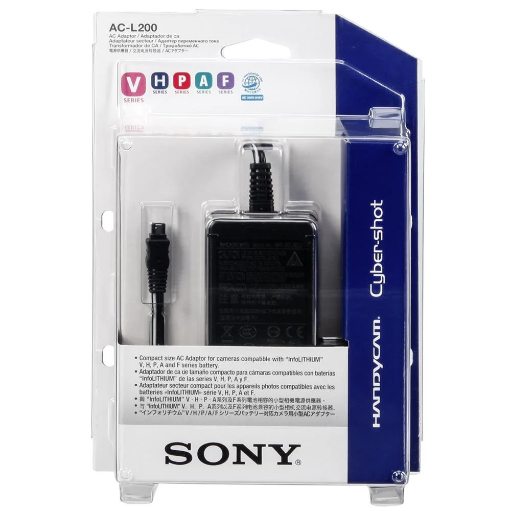 Adaptador de Corrente Sony AC-L200 para Câmaras com Baterias Série F, P e A - Imagem 1