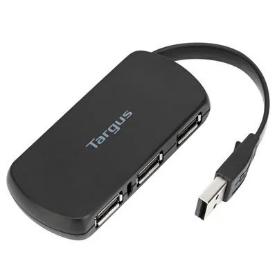 Hub USB 2.0 Targus com 4 Portas 480 Mbit/s Preto Plug and Play