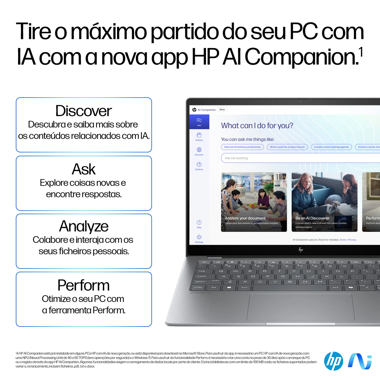 Portátil HP OmniBook X 14-FE0002NP 14" 2.2K Touch Snapdragon X Elite 32GB 1TB SSD Prateado - Imagem 10