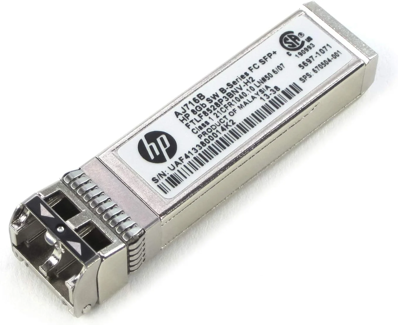 Transceiver SFP+ HPE B-series 8Gb Fibre Channel Short Wave 1-Pack - Imagem 1