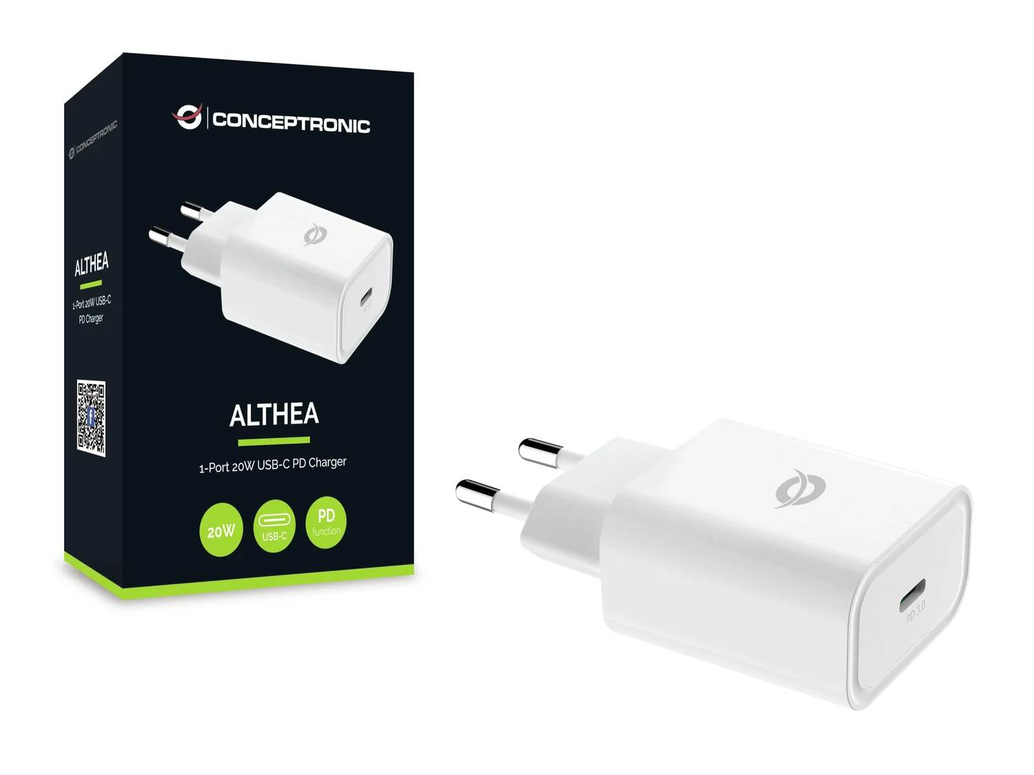 Carregador USB-C Conceptronic ALTHEA07W 20 W PD para Smartphone - Imagem 2