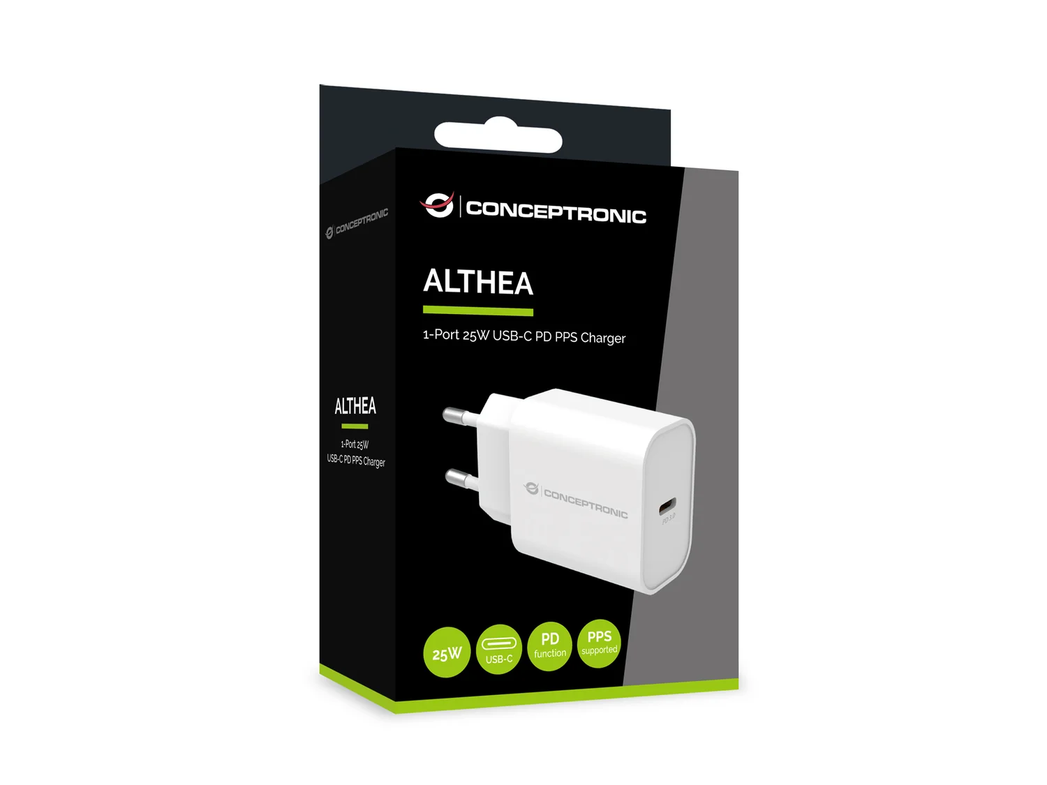 Carregador USB-C Conceptronic ALTHEA10W de 25W com Power Delivery 3.0 PPS Branco - Imagem 3