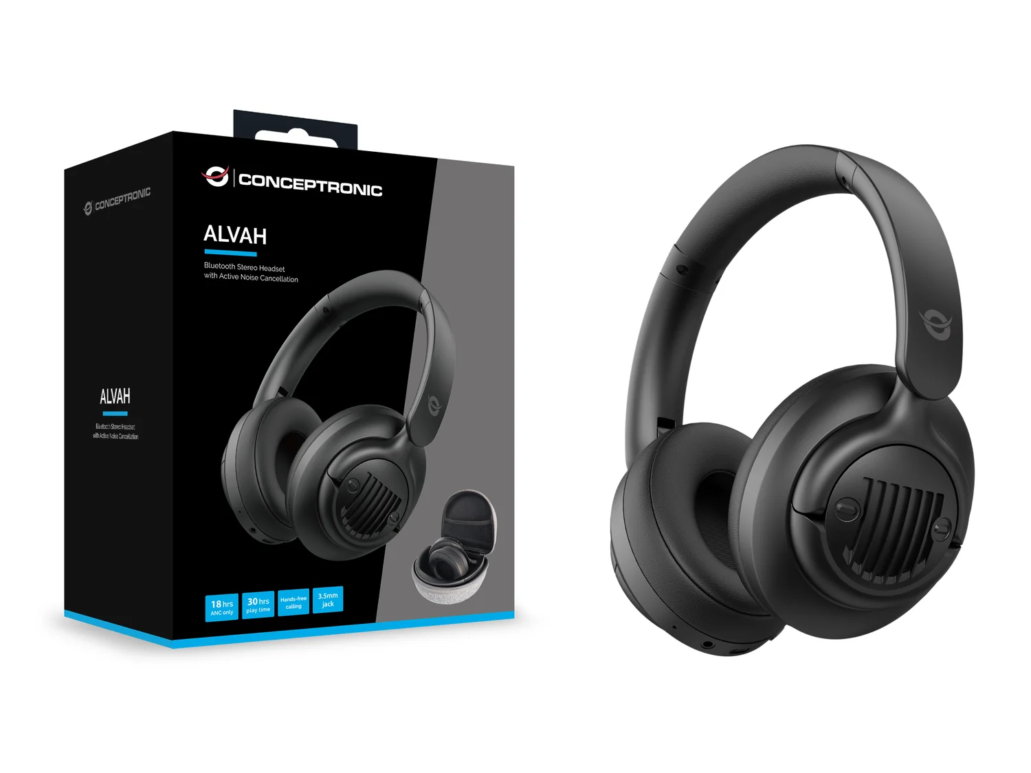 Auriculares Bluetooth Conceptronic ALVAH02B com Cancelamento Ativo de Ruído ANC - Imagem 4
