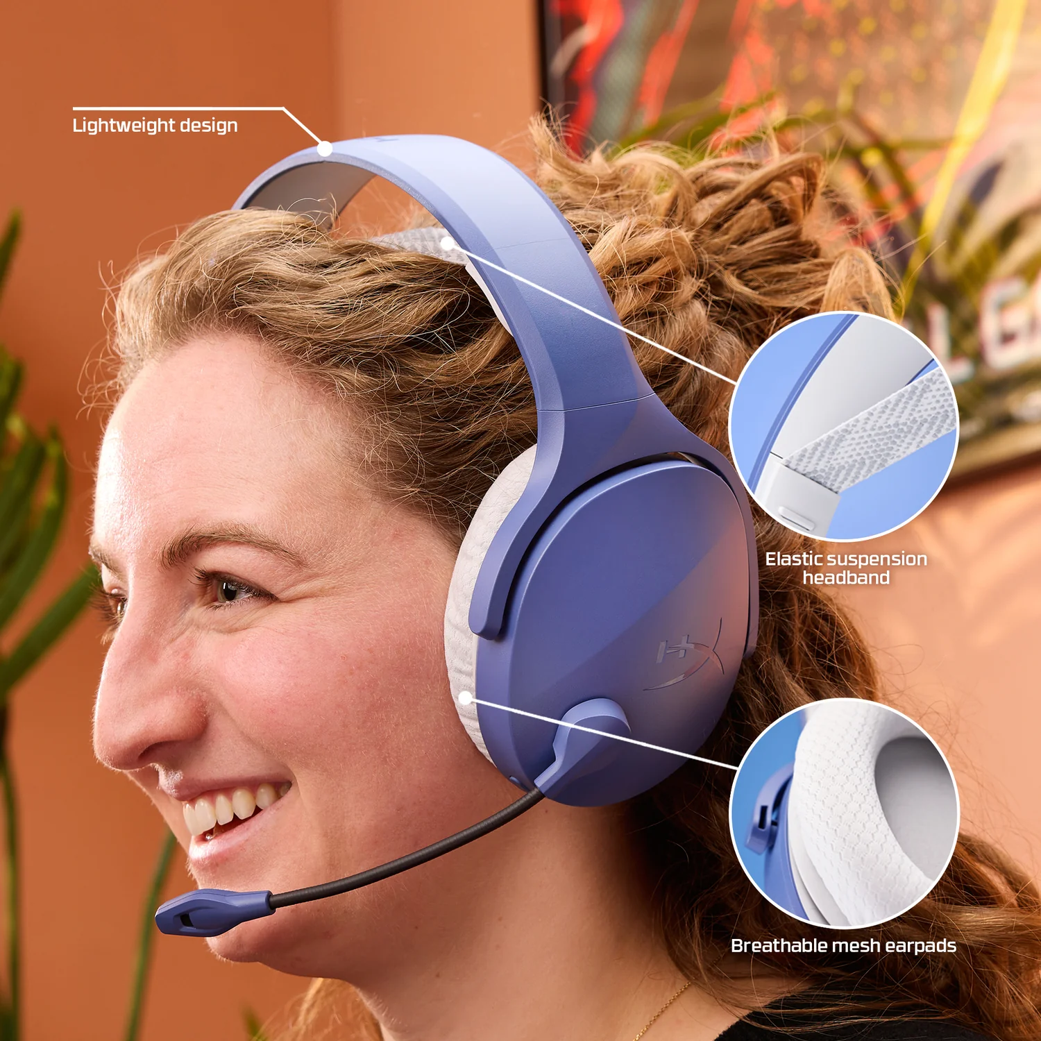 Auriculares Gaming HyperX Cloud Jet Sem Fios Azul-claro AM7A0AA - Imagem 4