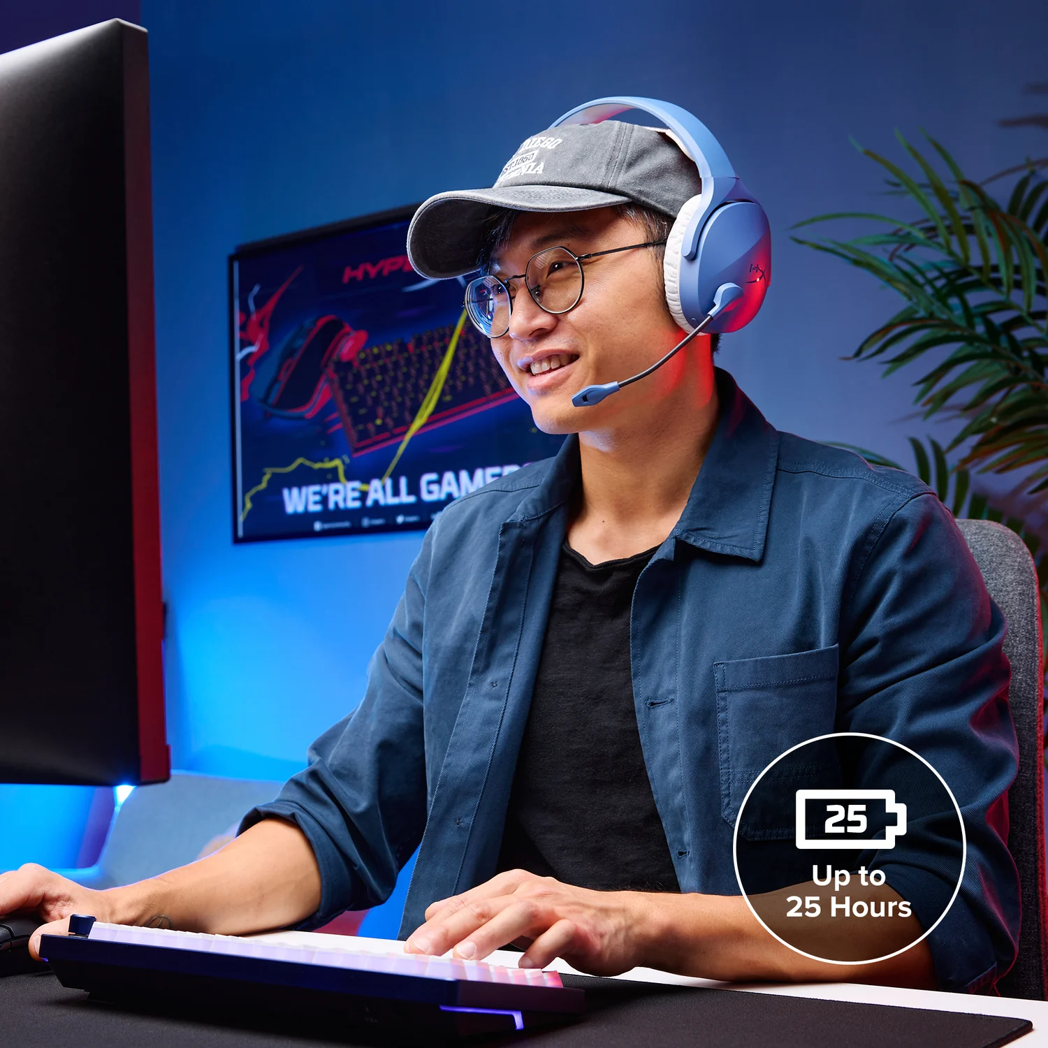 Auriculares Gaming HyperX Cloud Jet Sem Fios Azul-claro AM7A0AA - Imagem 5