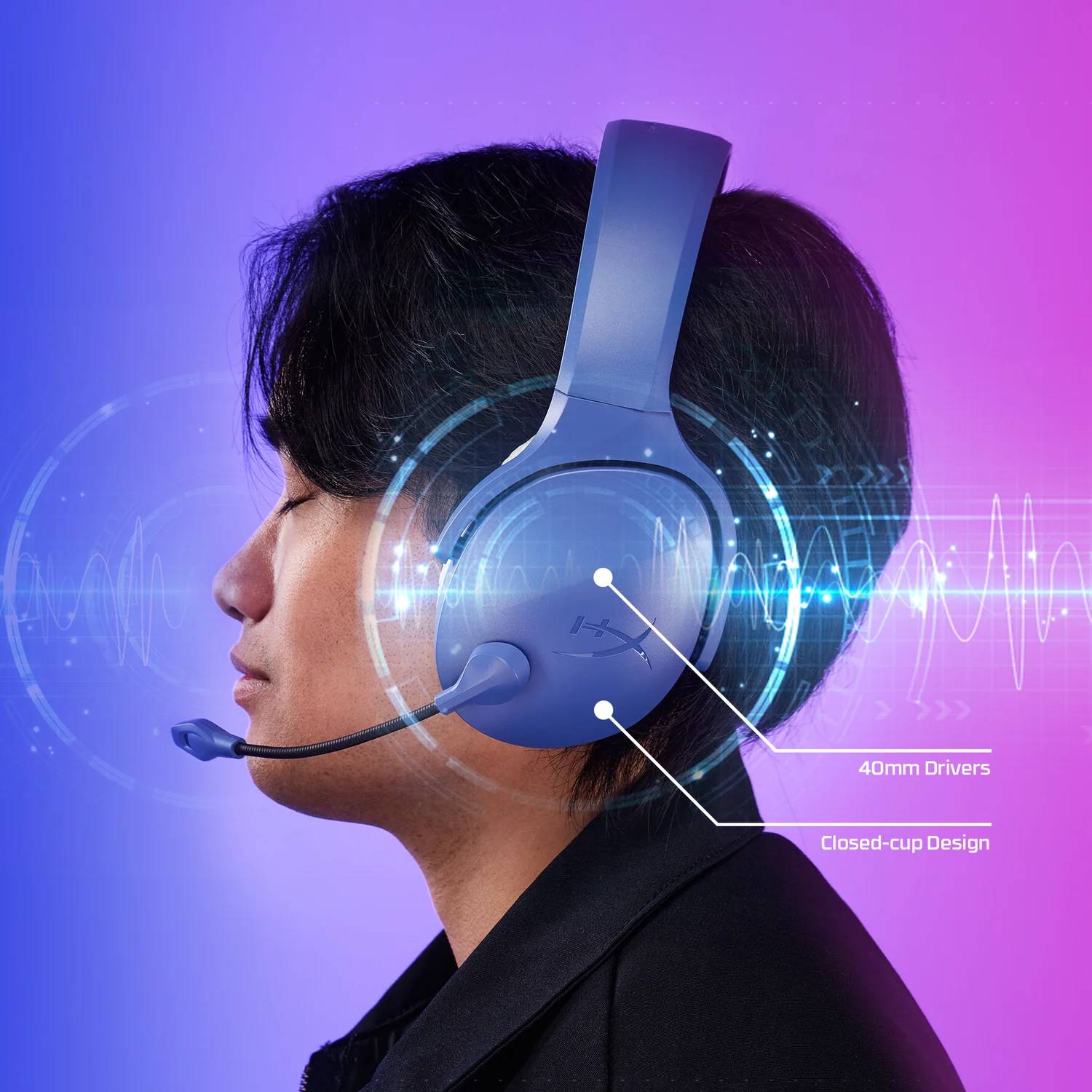 Auriculares Gaming HyperX Cloud Jet Sem Fios Azul-claro AM7A0AA - Imagem 3