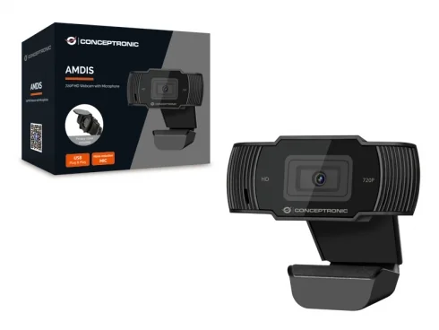 Webcam Conceptronic AMDIS03B HD 720p com Microfone USB 2.0 Preta - Imagem 2
