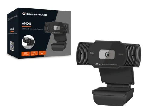 Webcam Conceptronic AMDIS04B Full HD 1080p com Microfone USB Preto - Imagem 2