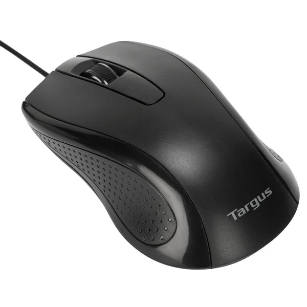 Rato com Fio Targus Antimicrobiano USB Ótico 1000 DPI Preto AMU81AMGL