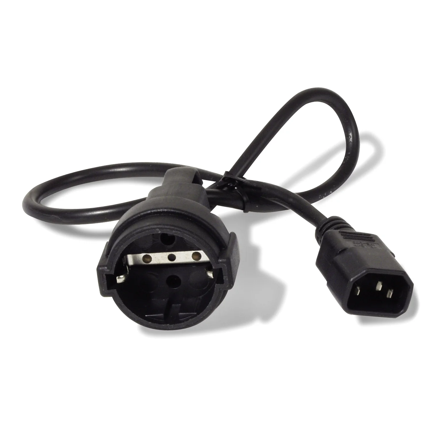 Cabo de alimentacao APC AP9880 10A 230V 0,6m C14 para Schuko CEE7/7 preto - Imagem 2