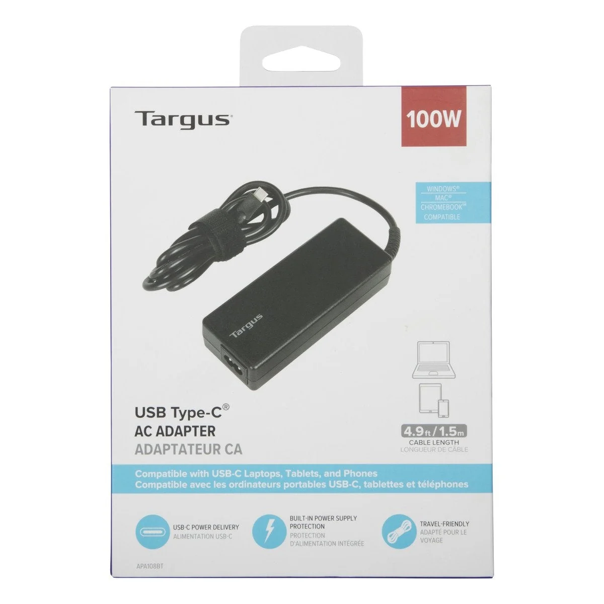 Carregador Targus 100W USB-C PD para Portáteis com Cabo 1.5m Preto - Imagem 7