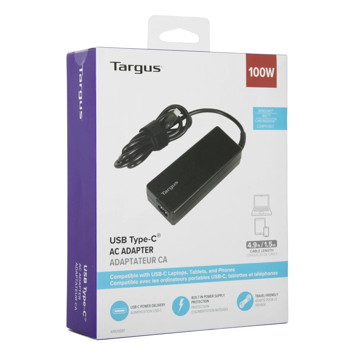 Carregador Targus 100W USB-C PD para Portáteis com Cabo 1.5m Preto - Imagem 8