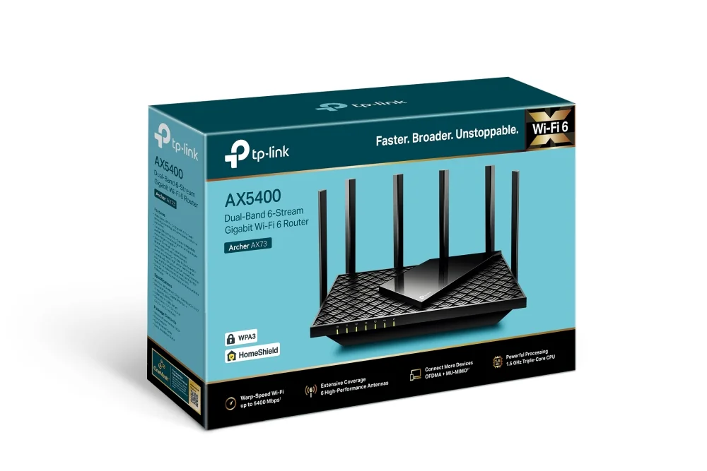 Router Wi-Fi 6 TP-Link Archer AX73 AX5400 Dual Band Gigabit USB 3.0 MU-MIMO Preto - Imagem 4
