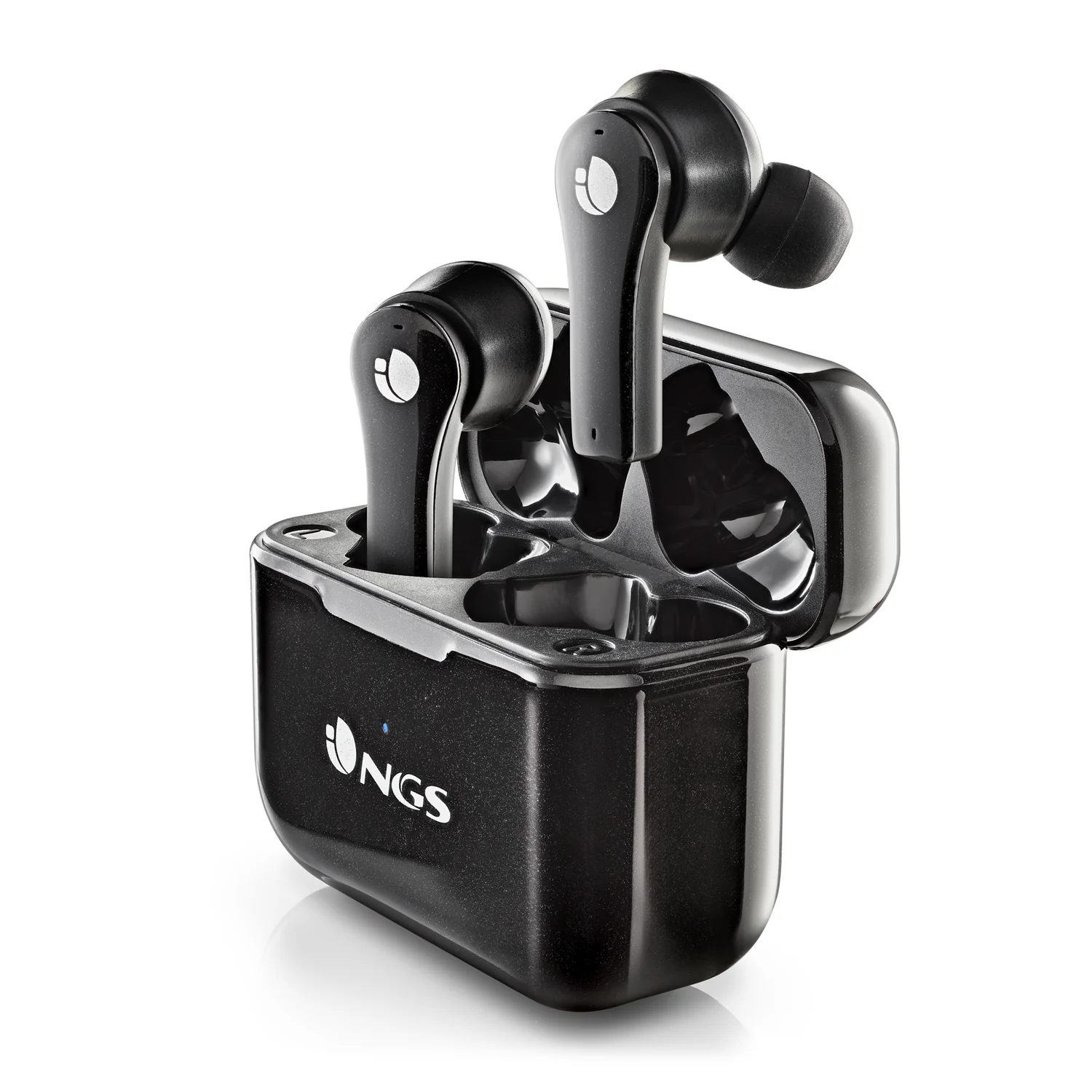 Auriculares Bluetooth True Wireless NGS Artica Bloom até 24h Autonomia USB-C | Preto - Imagem 1