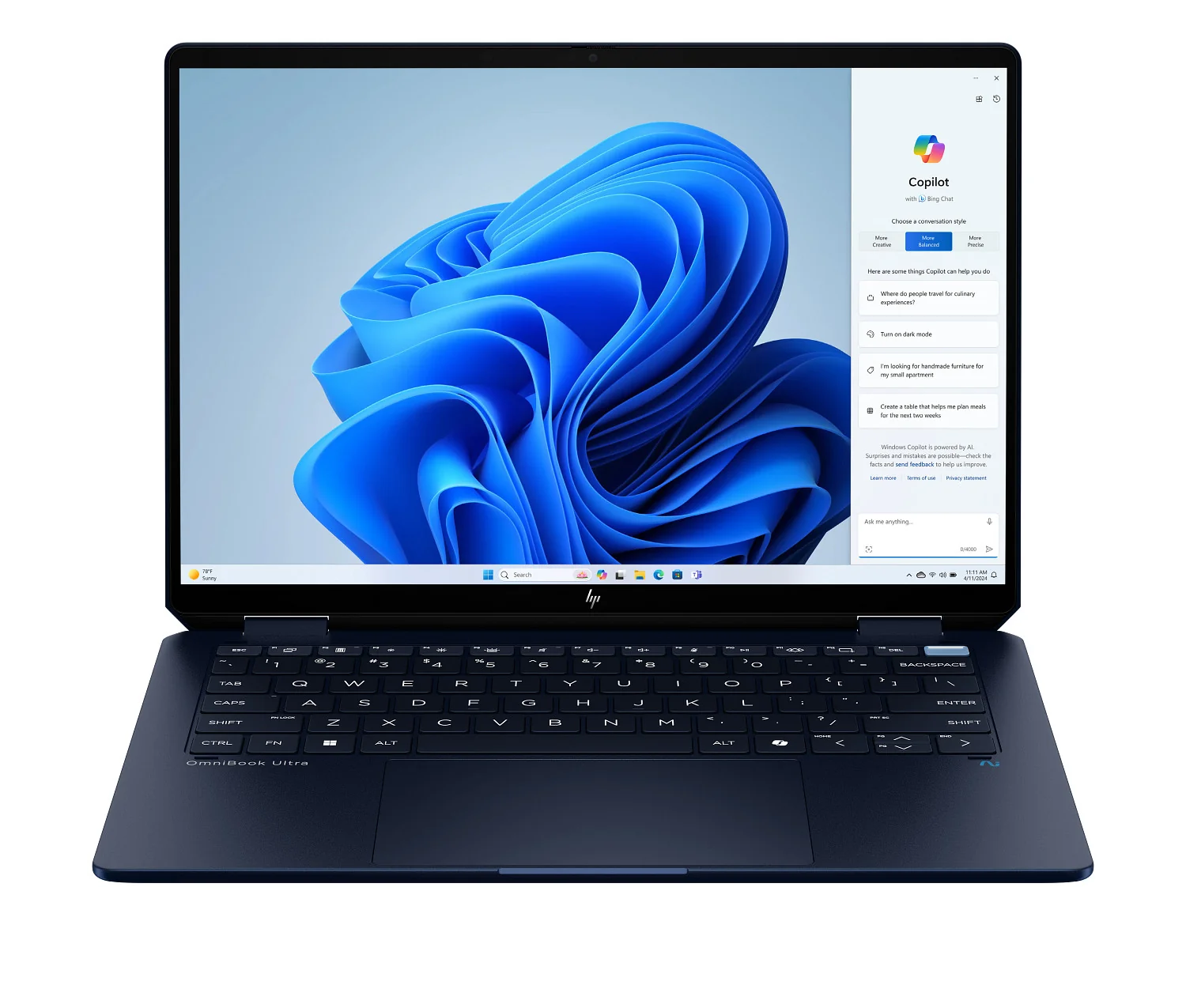 Portátil HP OmniBook 14-FH0004NP 14" 3K OLED Touch Intel Core Ultra 7 258V 32GB 1TB Windows 11 Home Azul - Imagem 1