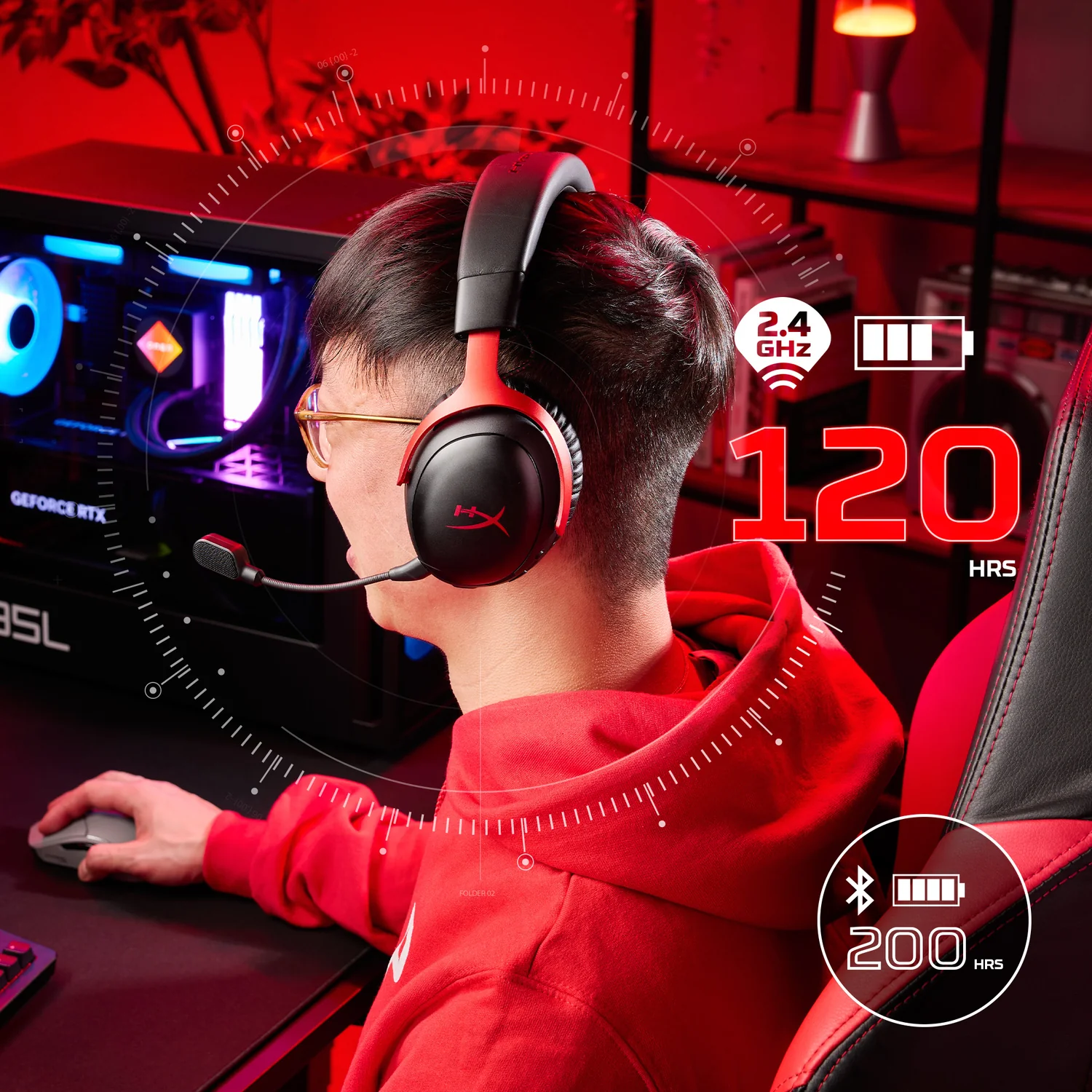 Auscultadores Gaming HyperX Cloud III S Wireless 2,4 GHz Bluetooth Branco - Imagem 5