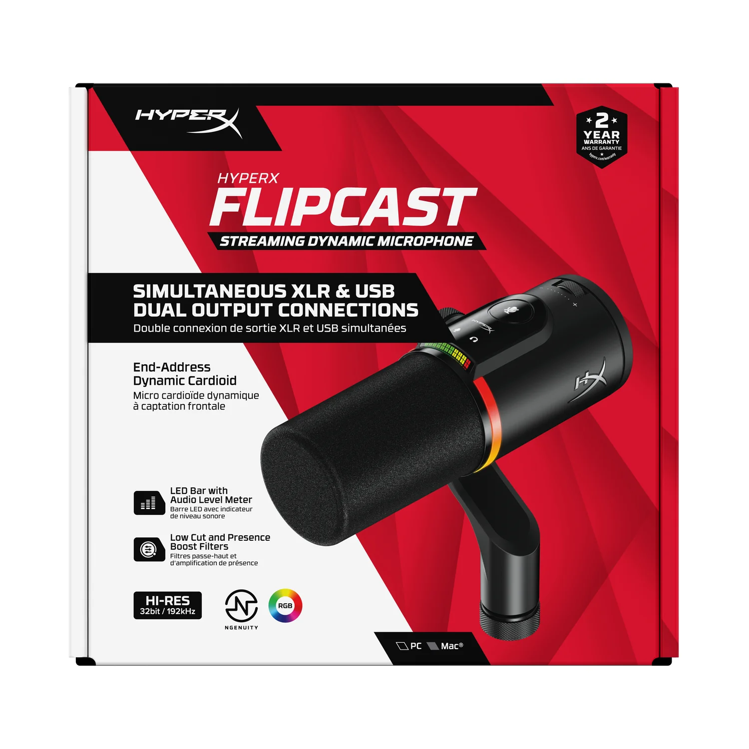 Microfone dinâmico HyperX FlipCast USB-C/XLR cardioide 192kHz preto - Imagem 12