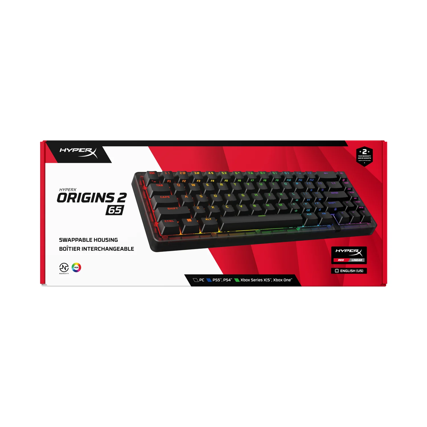 Teclado Gaming HyperX Origins 2 65 Mecânico RGB Hot-Swap Preto - Imagem 7