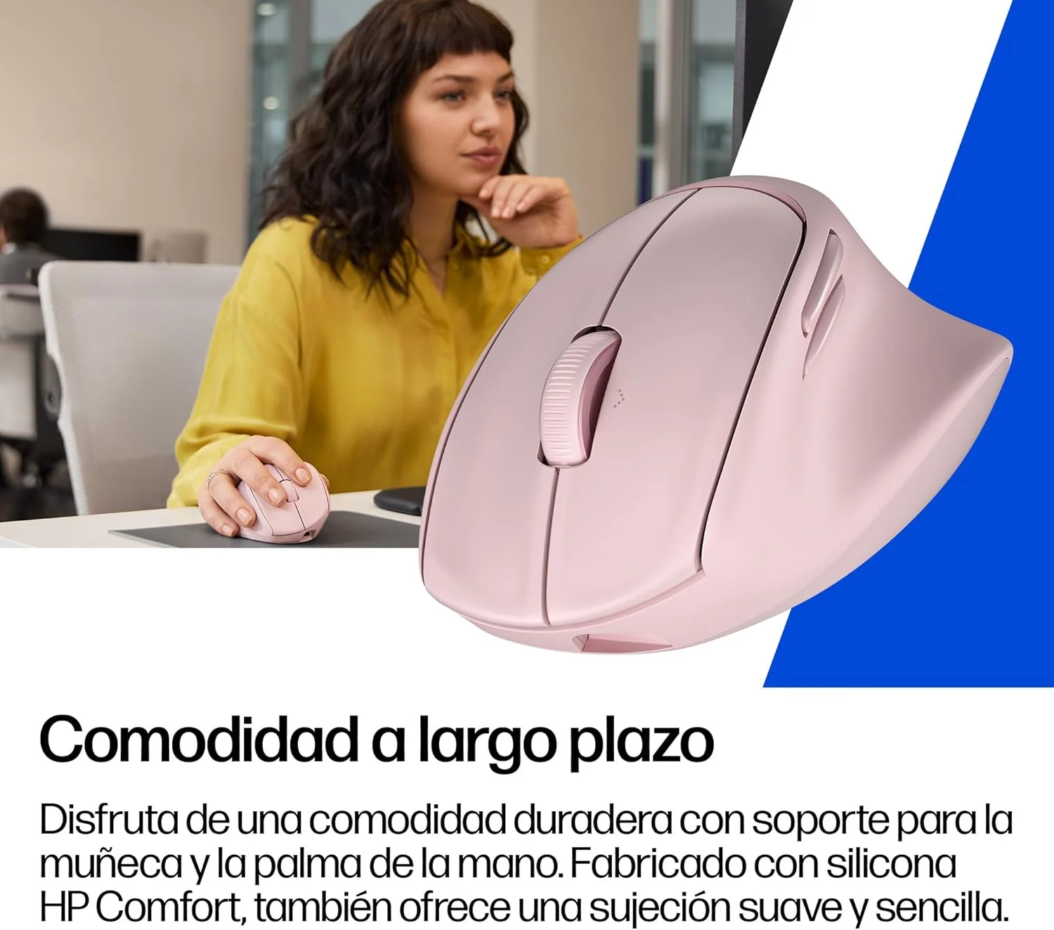 Rato Ergonómico Sem Fios HP 720M Rosa 6000 DPI Bluetooth Recarregável - Imagem 4