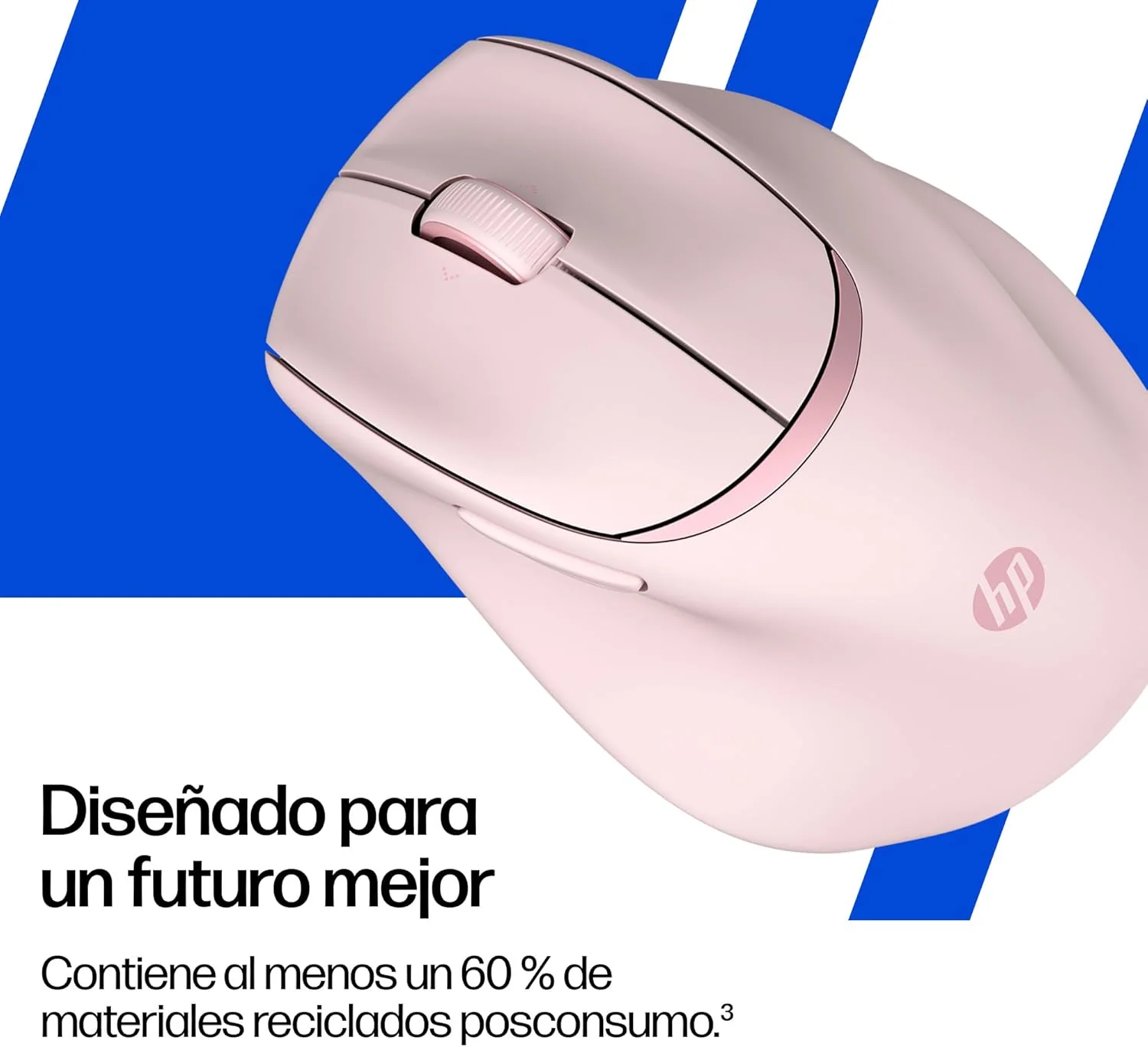 Rato Ergonómico Sem Fios HP 720M Rosa 6000 DPI Bluetooth Recarregável - Imagem 6