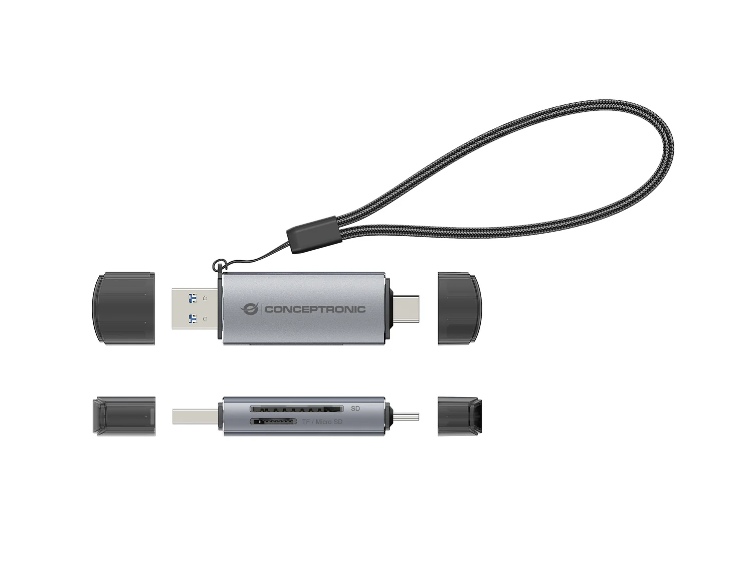 Leitor de Cartões USB 3.0 Conceptronic BIAN05G Dual Plug SD/MicroSD - Imagem 6