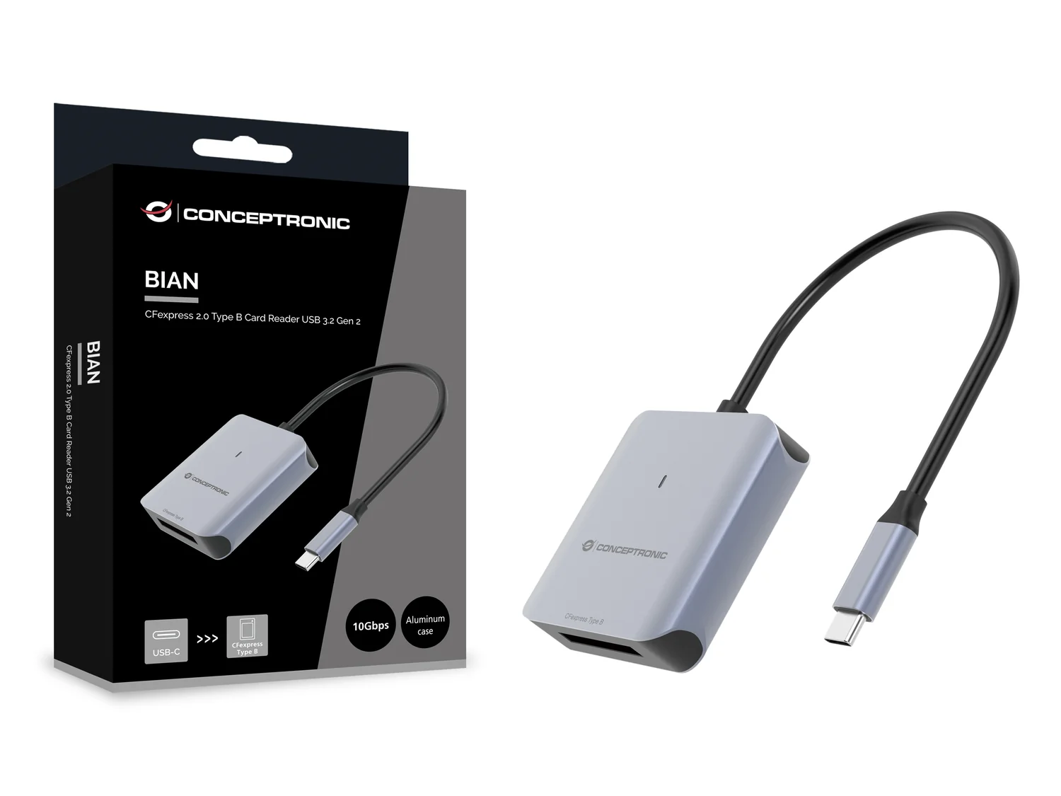 Leitor de cartões Conceptronic BIAN08G CFexpress 2.0 Type B USB-C 3.2 Gen 2 - Imagem 4