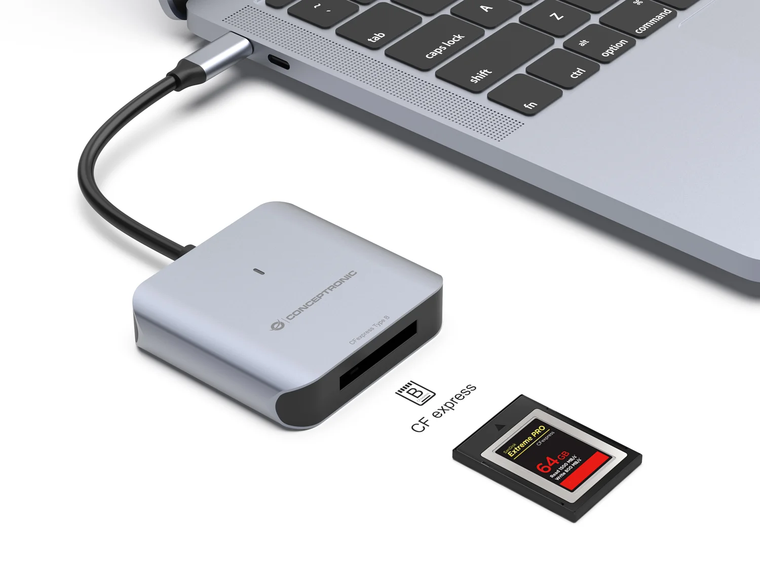 Leitor de cartões Conceptronic BIAN08G CFexpress 2.0 Type B USB-C 3.2 Gen 2 - Imagem 3