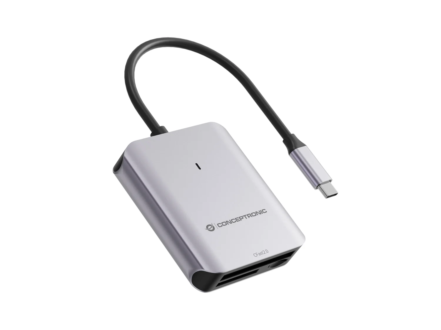Leitor de Cartões Conceptronic BIAN09G USB 3.2 Gen 2 Type-C CFast 2.0 SD MicroSD UHS-II Cinzento - Imagem 2